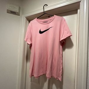 Nike Dri-fit Womens XXL short sleeve t-shirt.  Pink w/ black swoosh